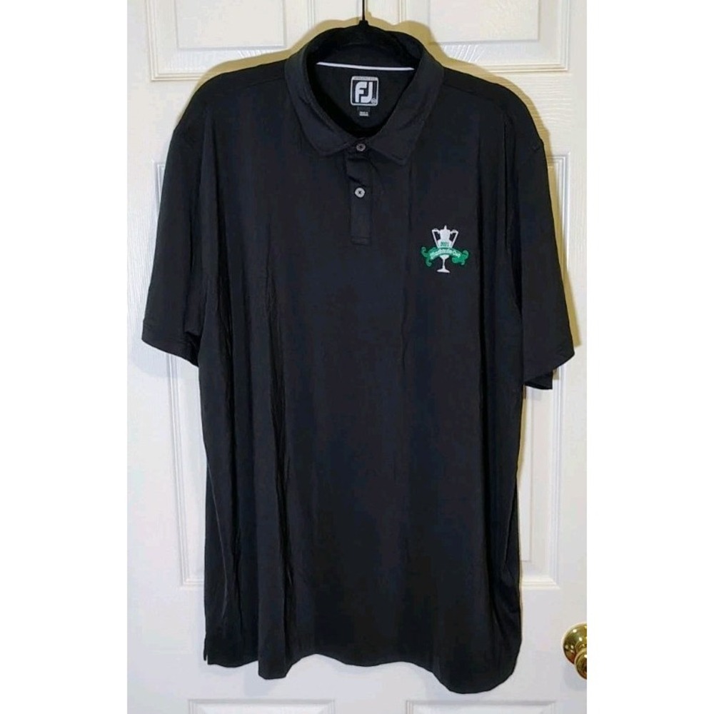FootJoy Men's Black Athletic Fit Golf Polo Shirt 2XL